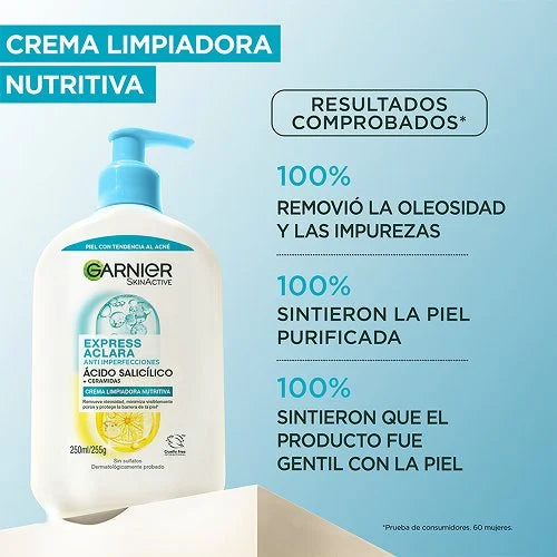 CREMA LIMPIADORA EXPRESS ACLARA ANTI-IMPERFECCIONES - GARNIER SKIN ACTIVE