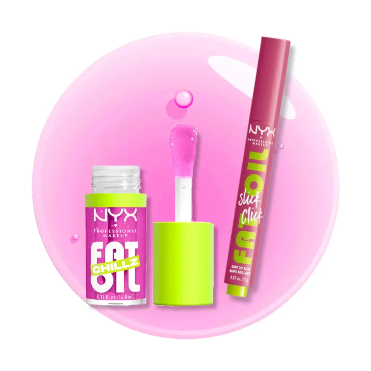 DÚO BÁLSAMO + LIP GLOSS FAT OIL STRAWBERRY - NYX PROFESSIONAL MAKEUP