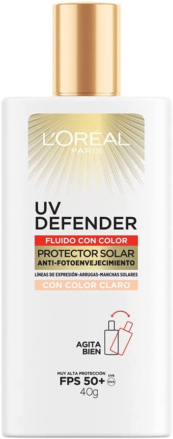 UV DEFENDER FLUIDO CON COLOR CLARO TOQUE SECO - LOREAL DERMO EXPERTISE
