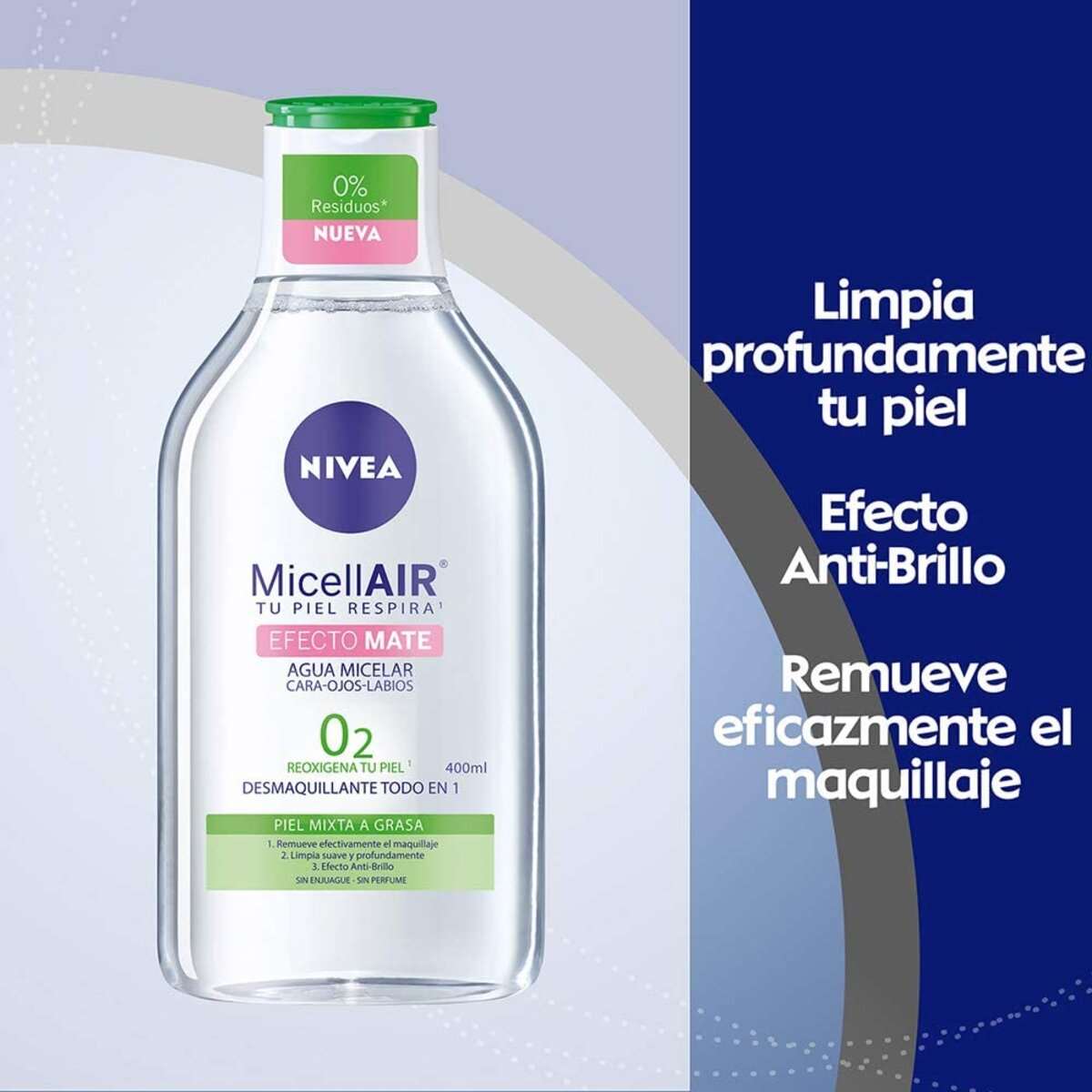 AGUA MICELAR MICELAR PIEL MIXTA A GRASA 400ML - NIVEA