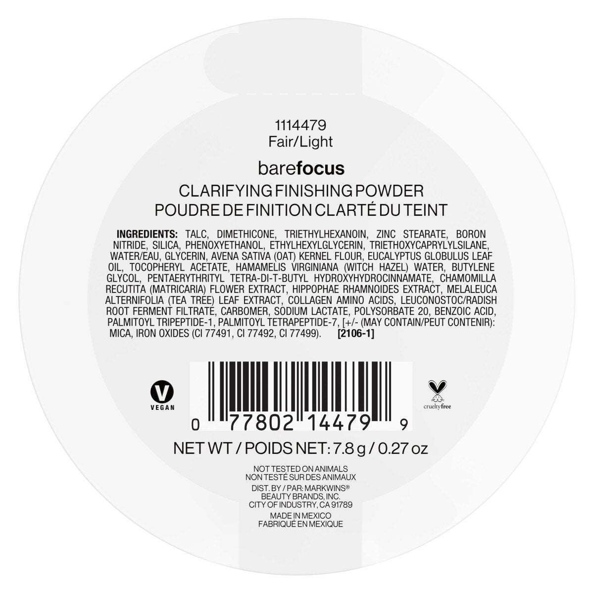 BARE FOCUS CLARIFYING FINISHING POLVO COMPACTO - WET N WILD