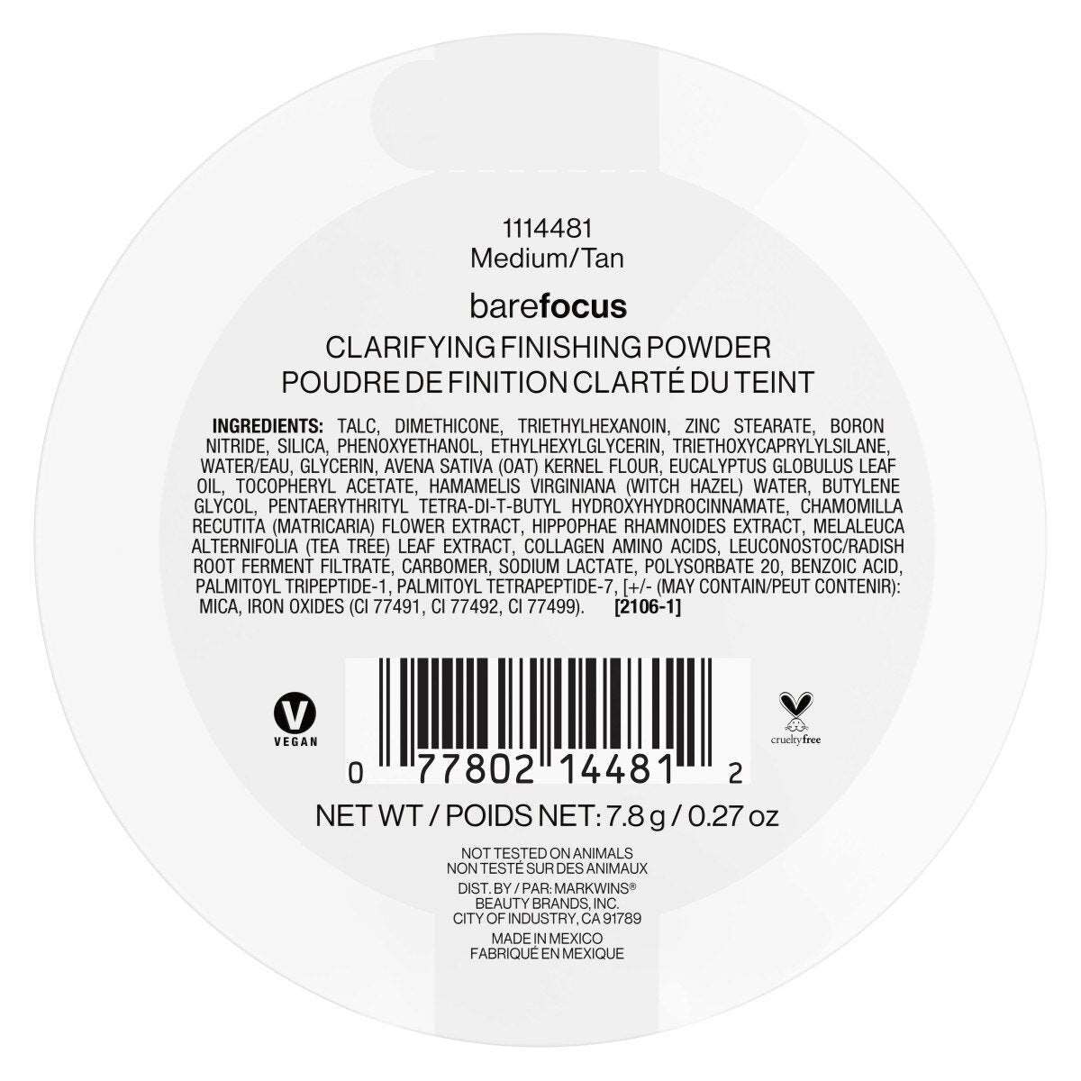 BARE FOCUS CLARIFYING FINISHING POLVO COMPACTO - WET N WILD