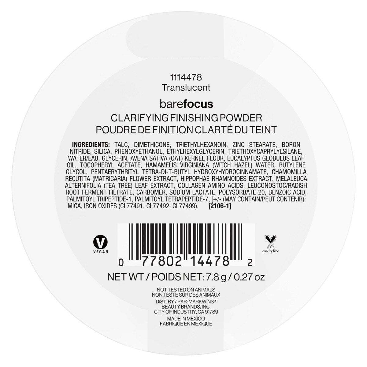 BARE FOCUS CLARIFYING FINISHING POLVO COMPACTO - WET N WILD