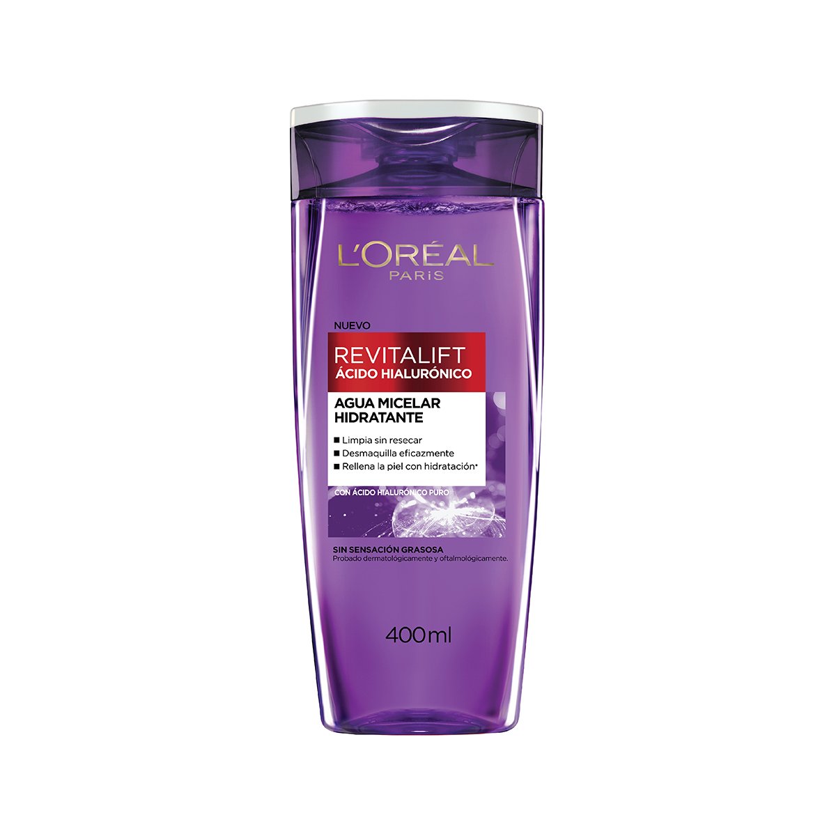 DERMO EXPERTISE AGUA MICELAR ACIDO HIALURONICO 400 ML - LOREAL