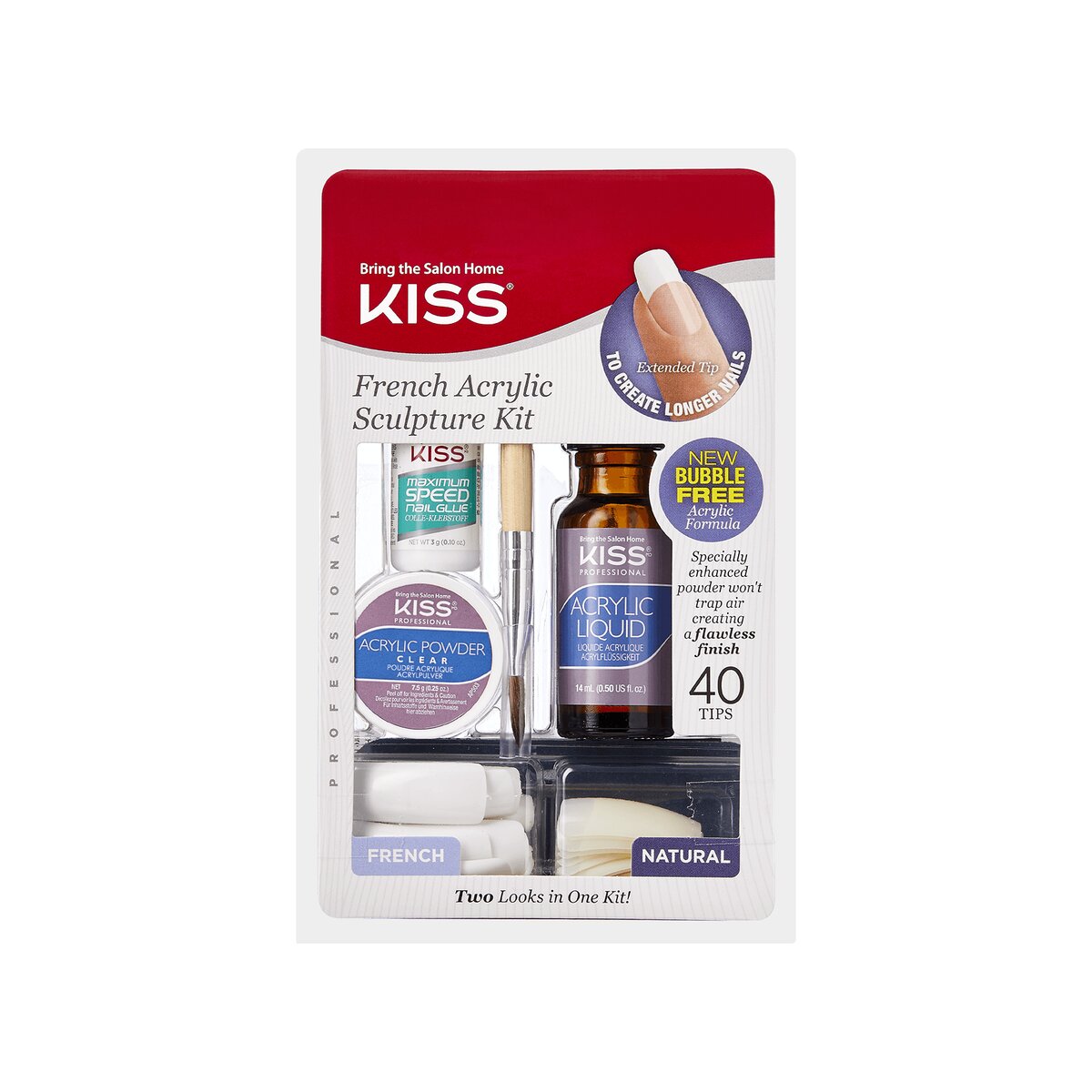 KIT DE UNAS FRENCH DE ACRILICO - KISS