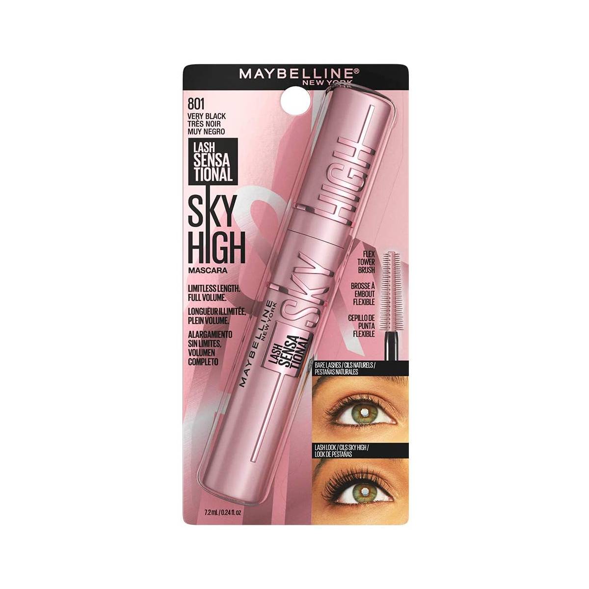 LASH SENSATIONAL SKY HIGH MUY NEGRO MASCARA LAVABLE - MAYBELLINE