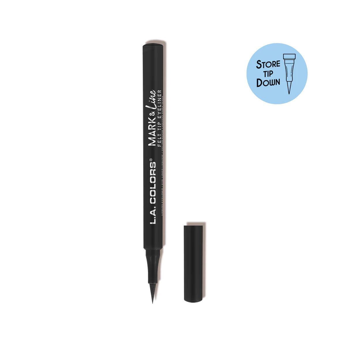 MARK LINE FELT TIP EYELINER NEGRO - LA COLORS