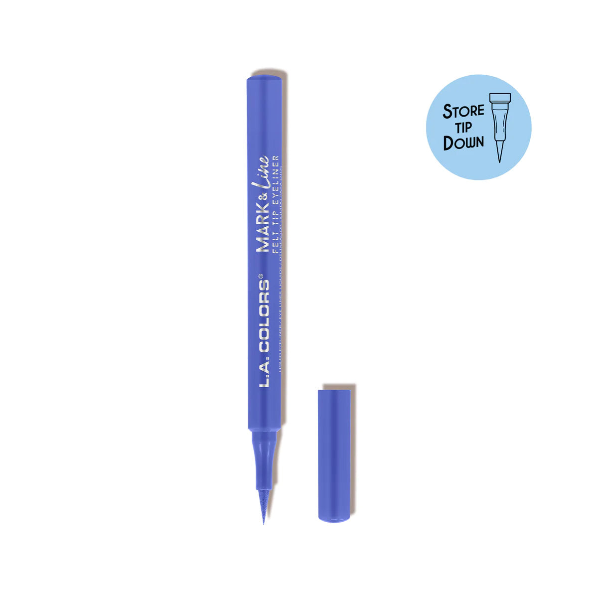 MARK LINE FELT TIP EYELINER SKY BLUE - LA COLORS