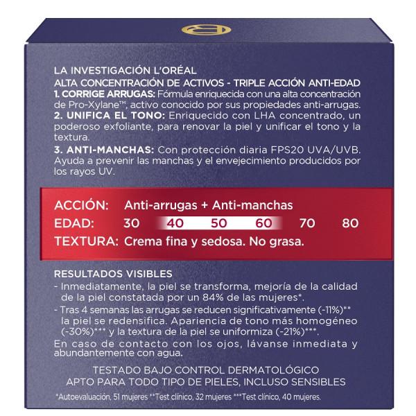 REVITALIFT LASER PROTECCION SOLA SPF 20 ANTIEDAD INTENSIVA CREMA DE DIA - LOREAL DERMO EXPERTISE