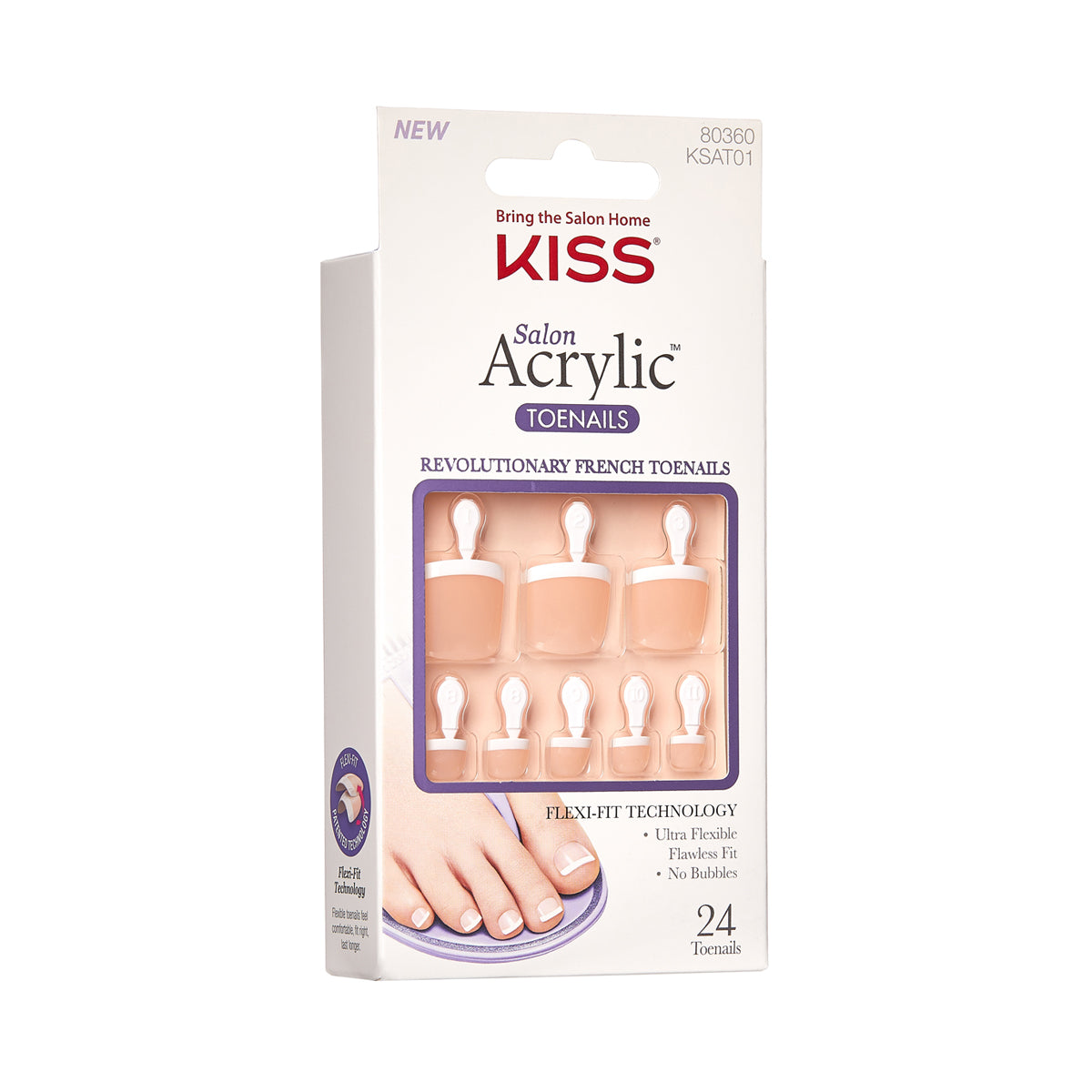 SALON ACRYLIC FRENCH NAILS UÑAS POSTIZAS PARA PIE WALK AWAY - KISS