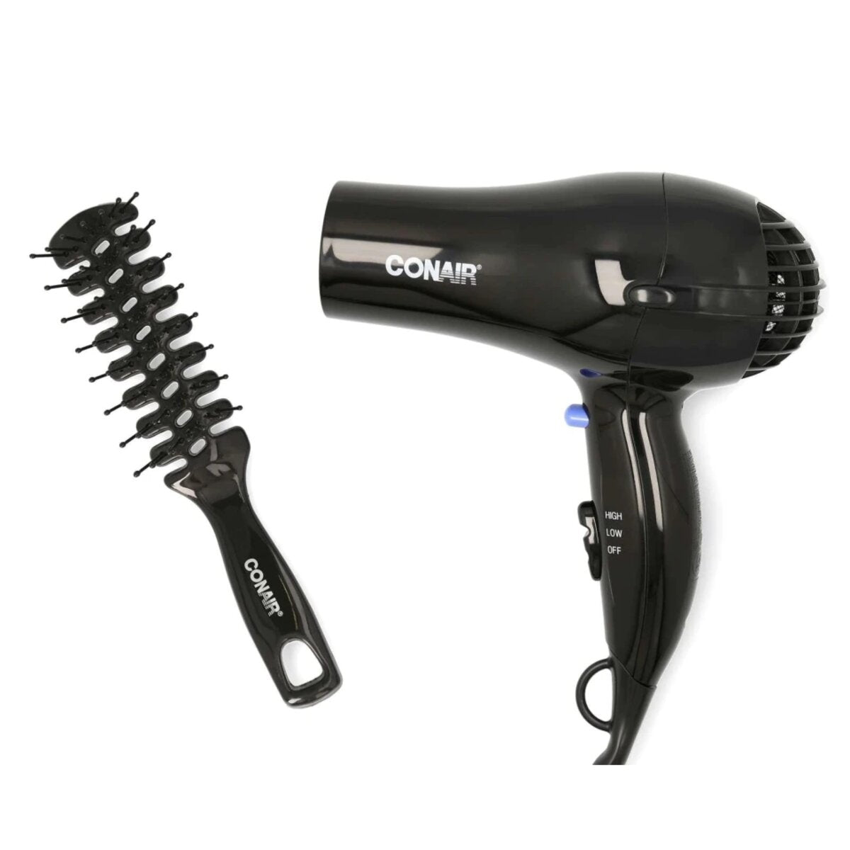 SECADORA NEGRA CON CEPILLO 1875 WATTS 2 VELOCIDADES - CONAIR