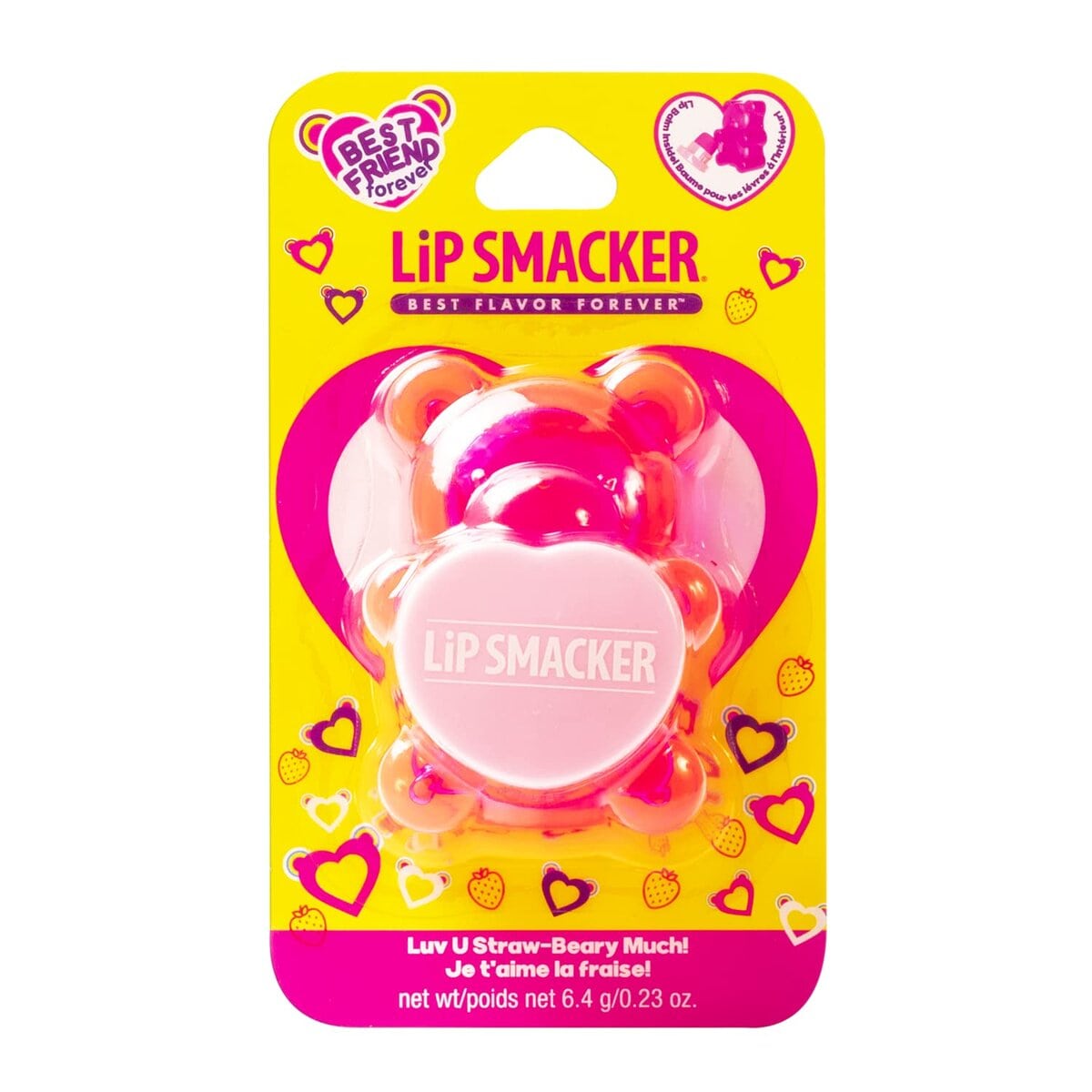 SUGAR BEAR LUV U STRAW BEARY MUCH BALSAMO LABIAL - LIP SMACKER