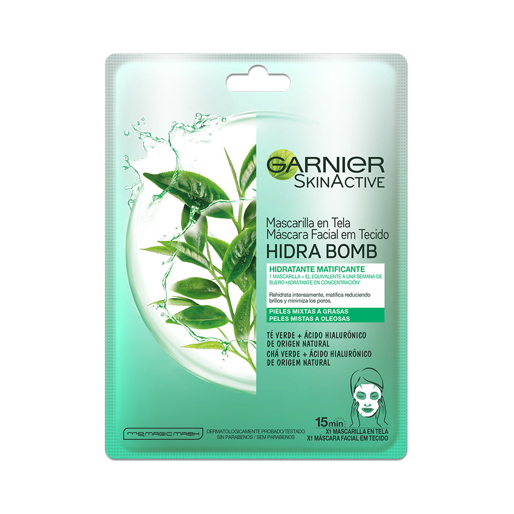 TE VERDE SKIN ACTIVE MASCARILLA HIDRA BOMB ESPECIAL PARA PIELES MIXTAS Y GRASAS - GARNIER