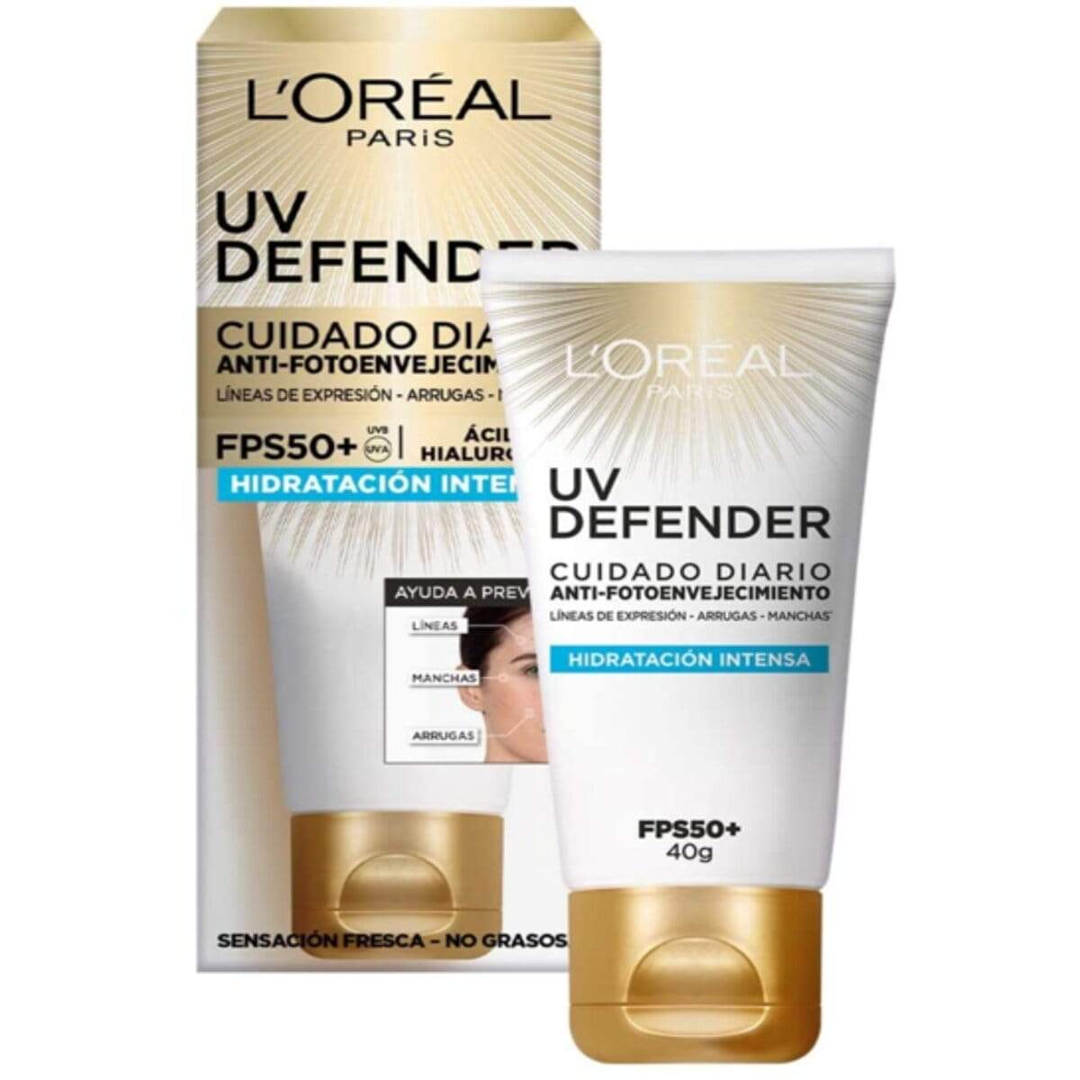 UV DEFENDER HIDRATACION INTENSA FPS50+ 40 GRAMOS - LOREAL DERMO EXPERTISE