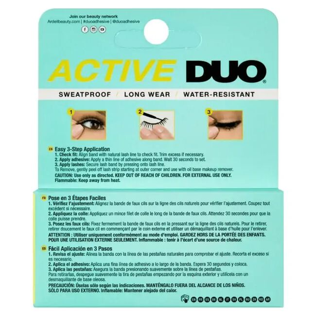 PEGAMENTO PARA PESTAÑAS DUO ACTIVE BRUSH ON NEGRO - ARDELL