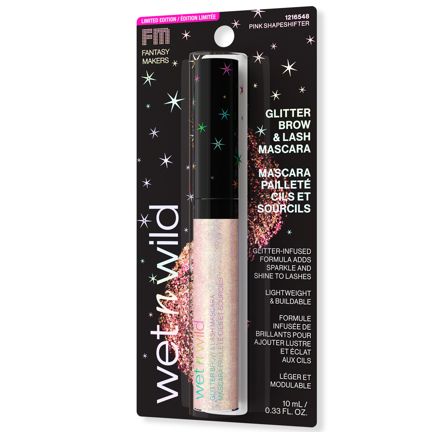 MÁSCARA DE PESTAÑAS Y CEJAS CON GLITTER FANTASY MAKERS - WET N WILD