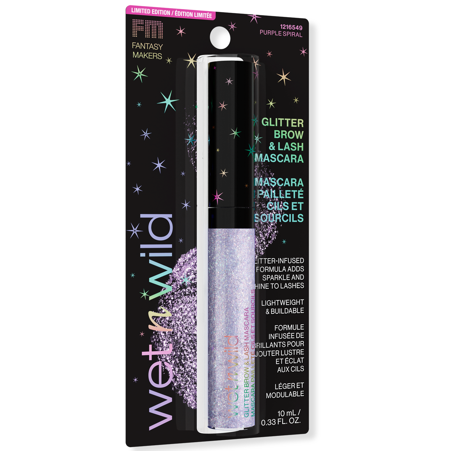 MÁSCARA DE PESTAÑAS Y CEJAS CON GLITTER FANTASY MAKERS - WET N WILD