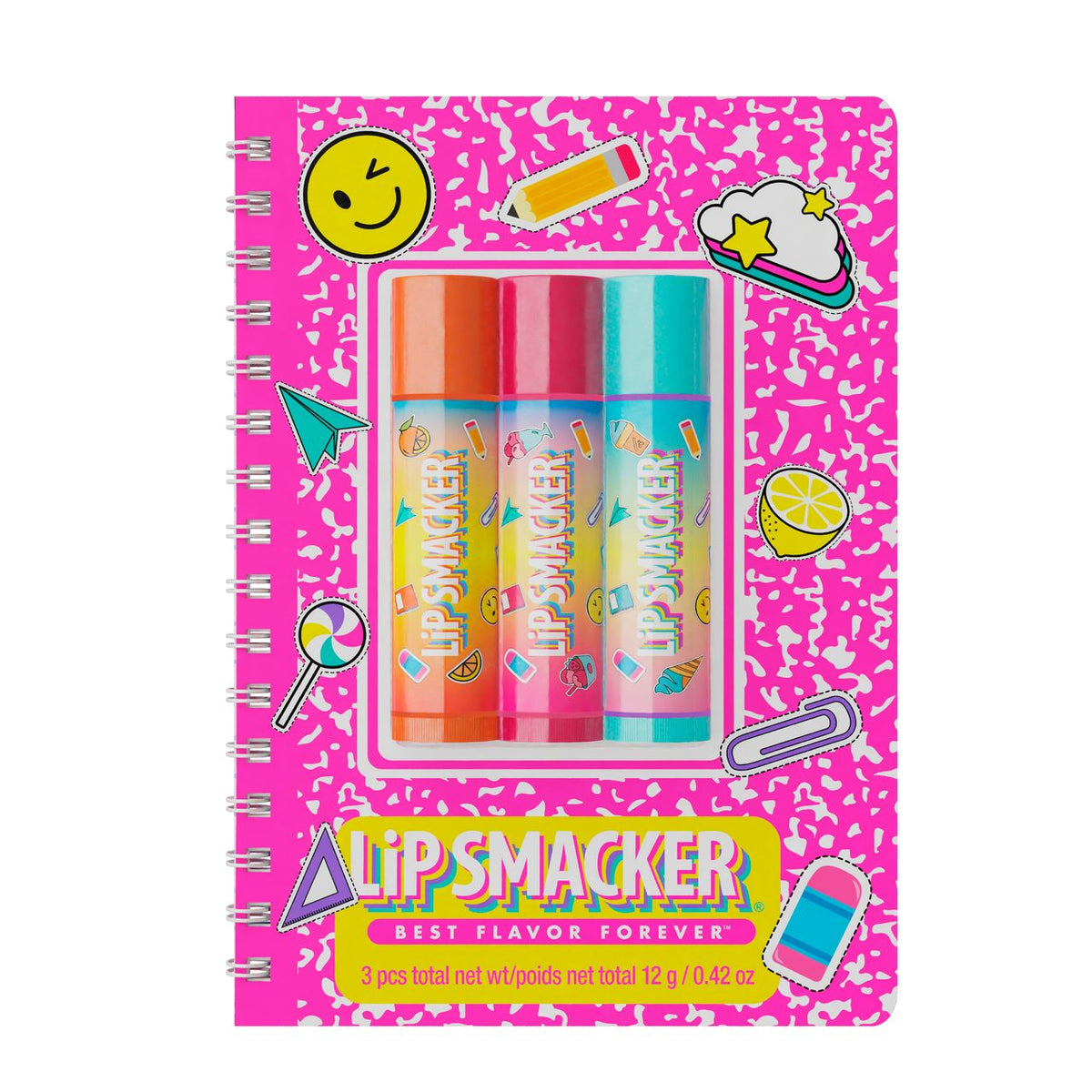 TRIO BÁLSAMOS LABIALES + LIBRETA PINK BACK TO SCHOOL - OUTLET LIP SMAKER