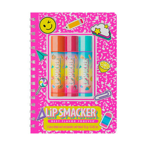 TRIO BÁLSAMOS LABIALES + LIBRETA PINK BACK TO SCHOOL - LIP SMAKER