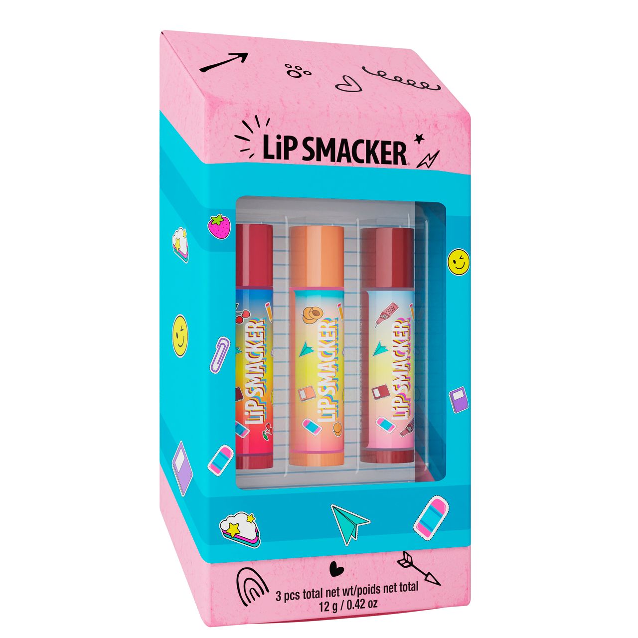 TRIO BÁLSAMOS LABIALES ERASER BOX BACK TO SCHOOL - LIP SMACKER