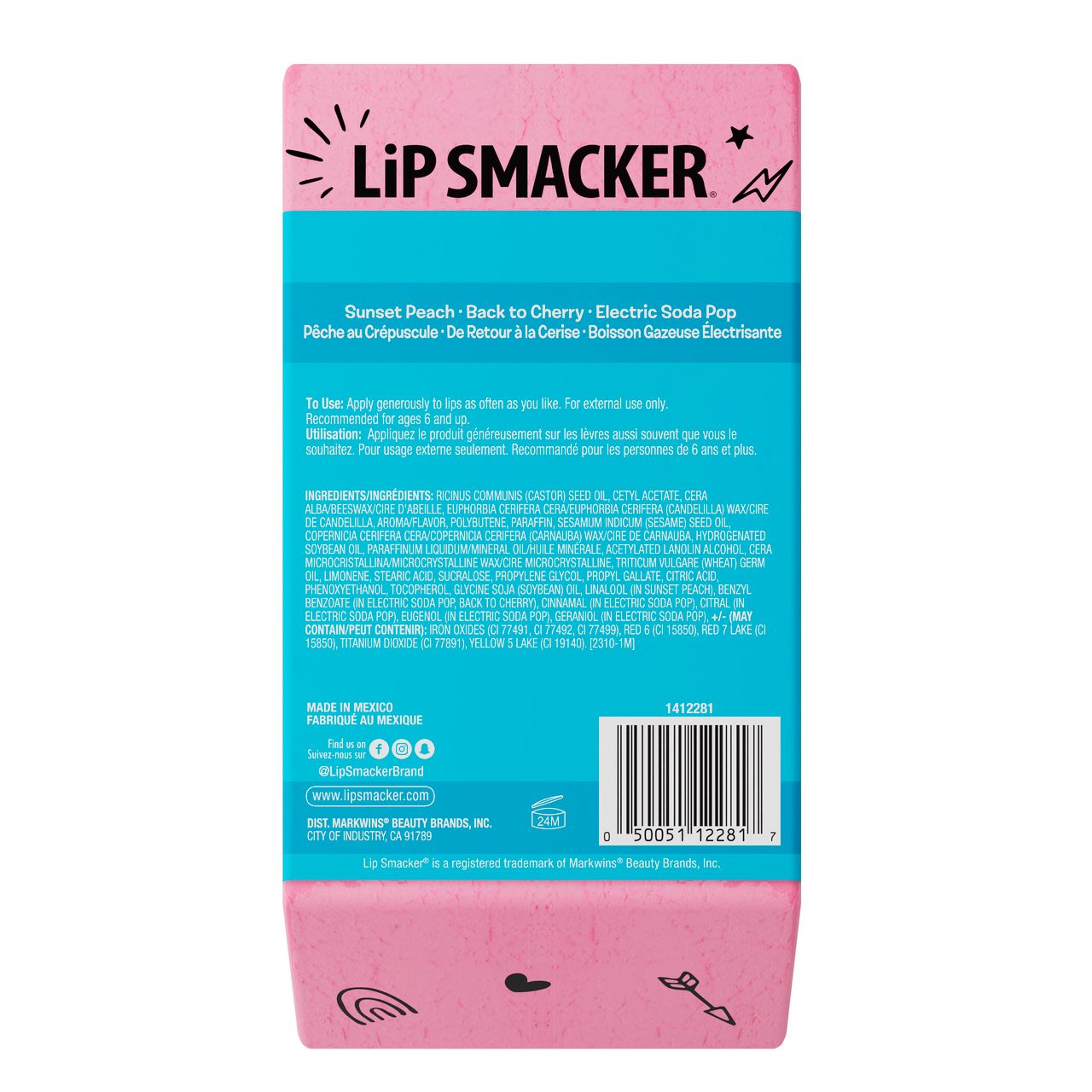 TRIO BÁLSAMOS LABIALES ERASER BOX BACK TO SCHOOL - LIP SMACKER