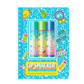 TRIO BÁLSAMOS LABIALES + LIBRETA BLUE BACK TO SCHOOL - LIP SMACKER