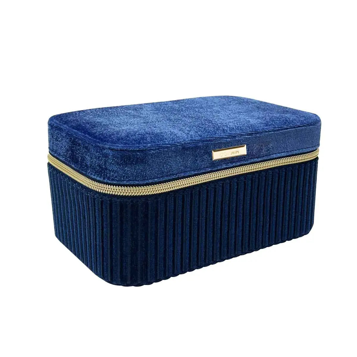 JOYERO RÍGIDO AZUL TERCIOPELO - CONAIR