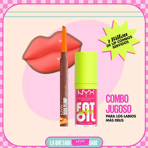 LIP COMBO DELINEADOR DUCK PLUMP + FAT OIL LIP DRIP - NYX