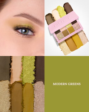 PALETA DE SOMBRAS DUET MINI SNAP PALETTE "MODERN GREENS" - BEAUTY CREATIONS