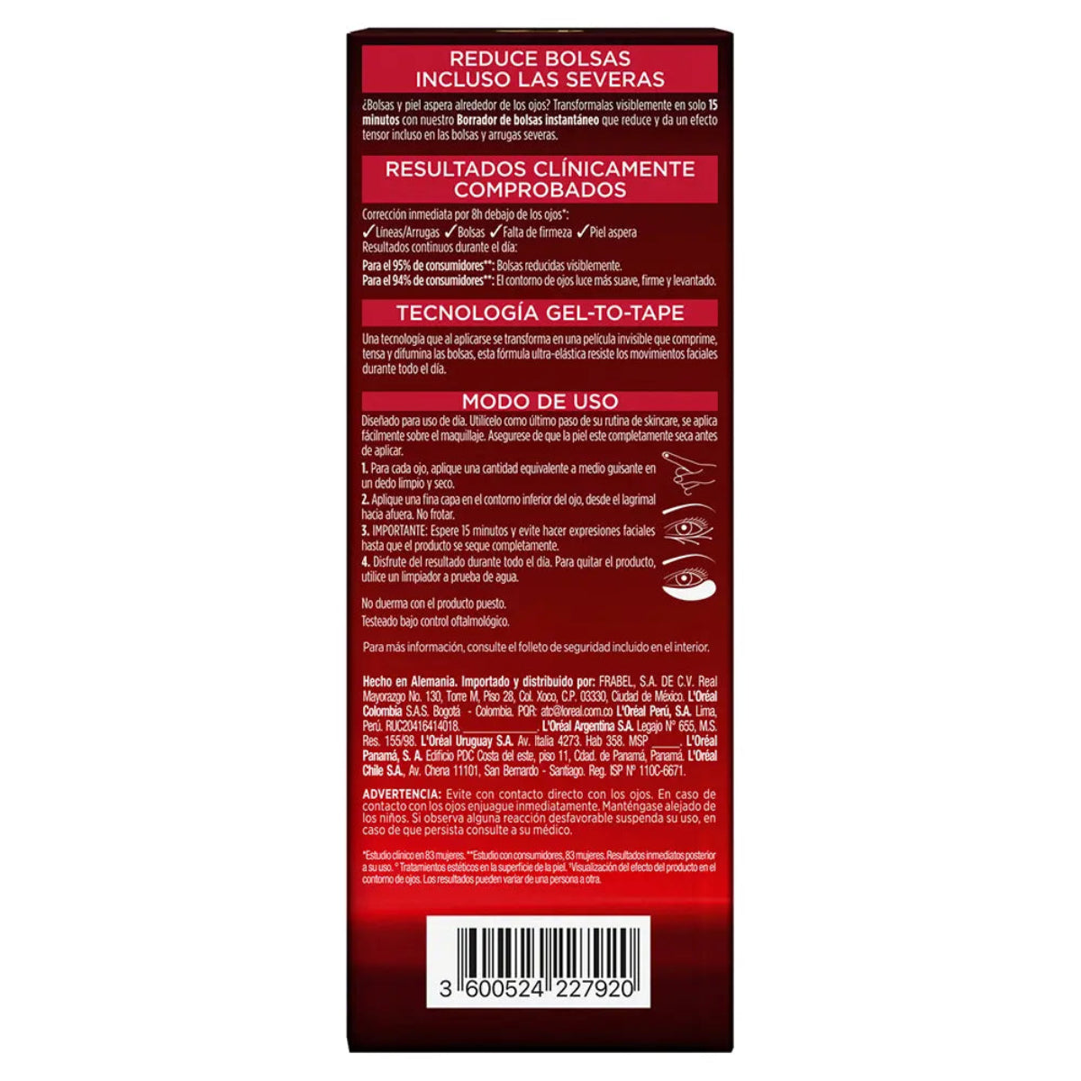 REVITALIFT LASER, BORRADOR DE BOLSAS INSTANTANEO - L'ORÉAL DERMO EXPERTISE