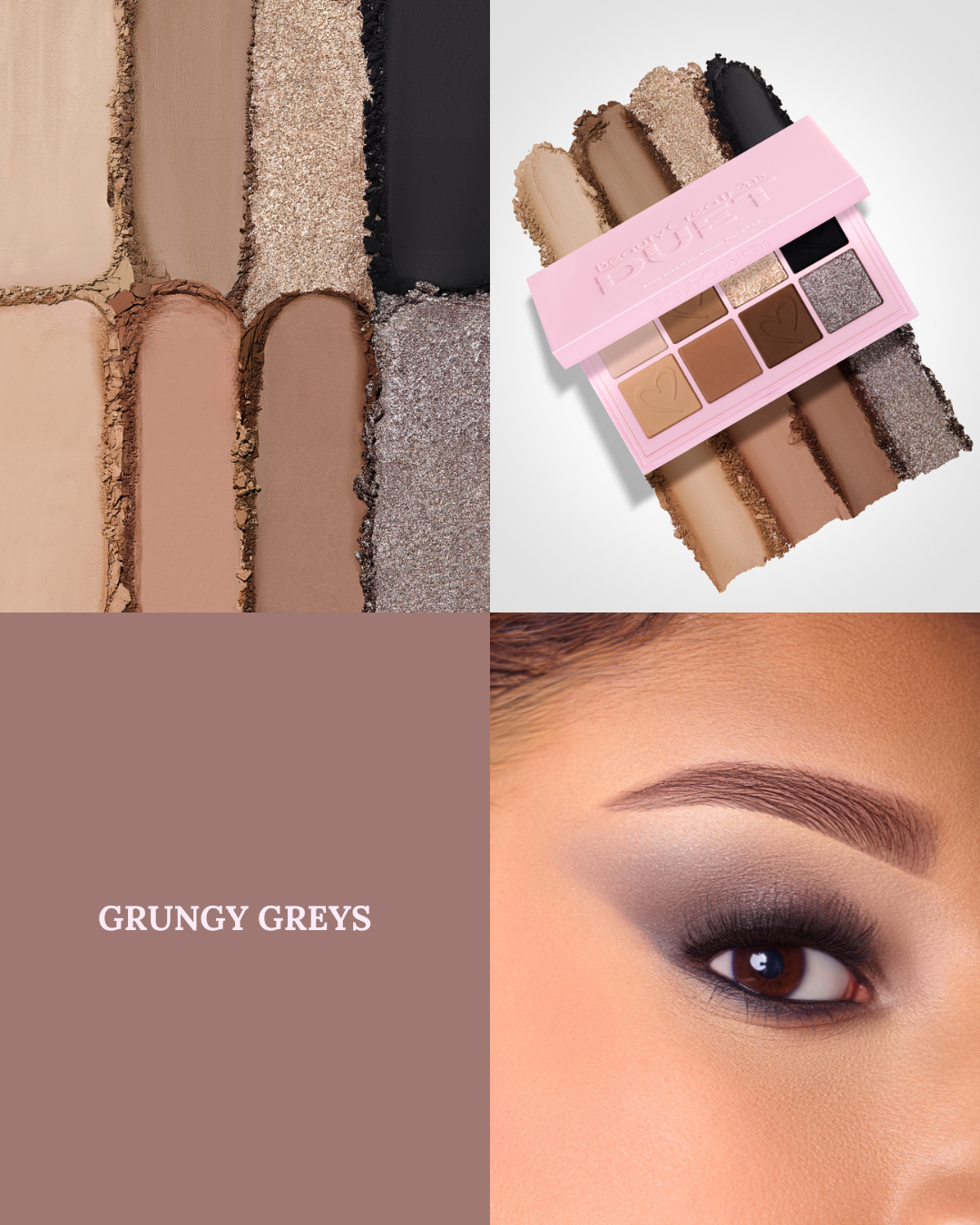 PALETA DE SOMBRAS DUET MINI SNAP PALETTE "GRUNGY GREYS" - BEAUTY CREATIONS