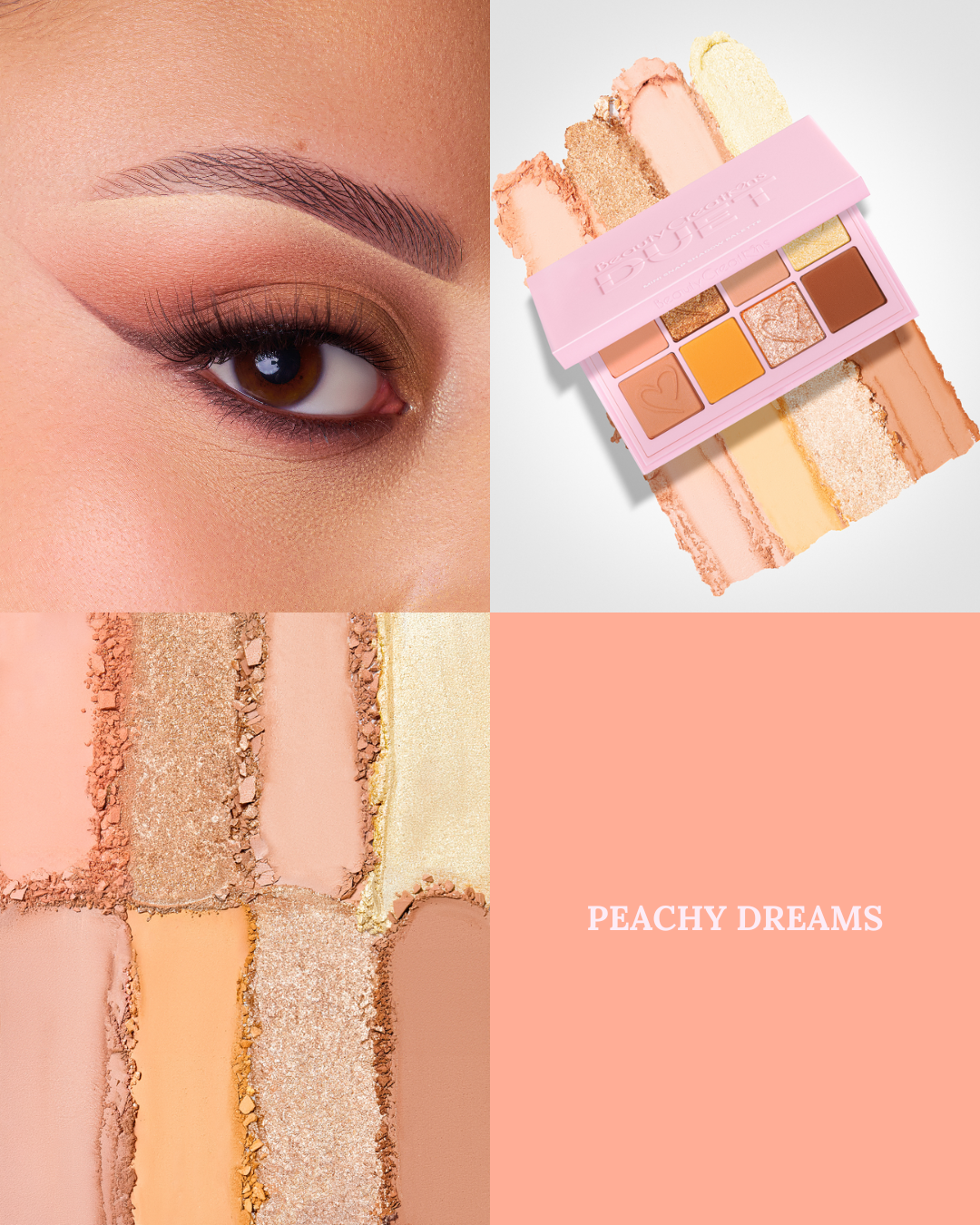 PALETA DE SOMBRAS DUET MINI SNAP PALETTE "PEACHY DREAMS" - BEAUTY CREATIONS