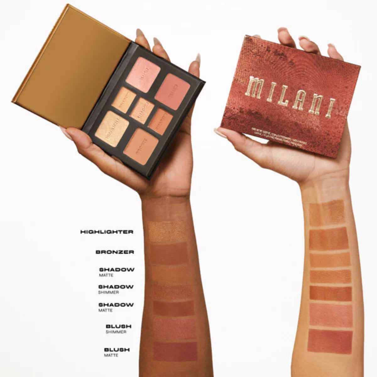 ALL-INCLUSIVE MEDIUM TO DEEP, PALETA DE SOMBRAS, RUBOR E ILUMINADOR - MILANI