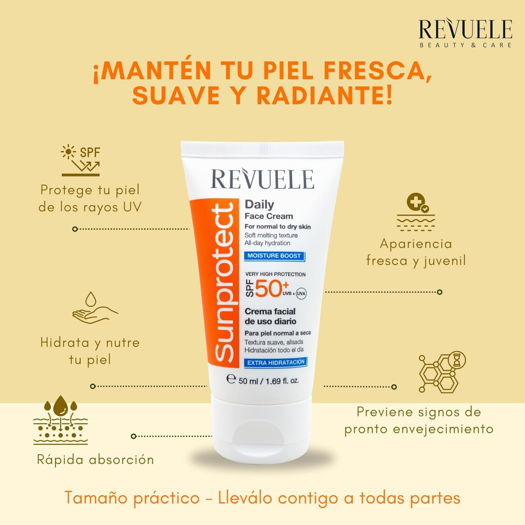 SUNPROTECT PROTECTOR SOLAR FACIAL SPF50 - REVUELE