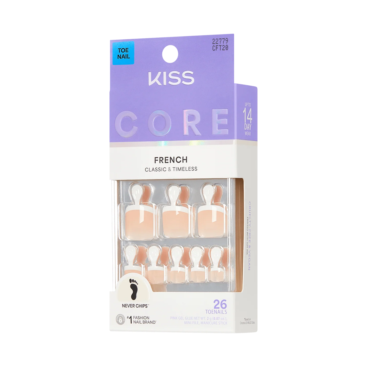 UÑAS POSTIZAS PARA PIES TWO OF A KIND CORE - KISS