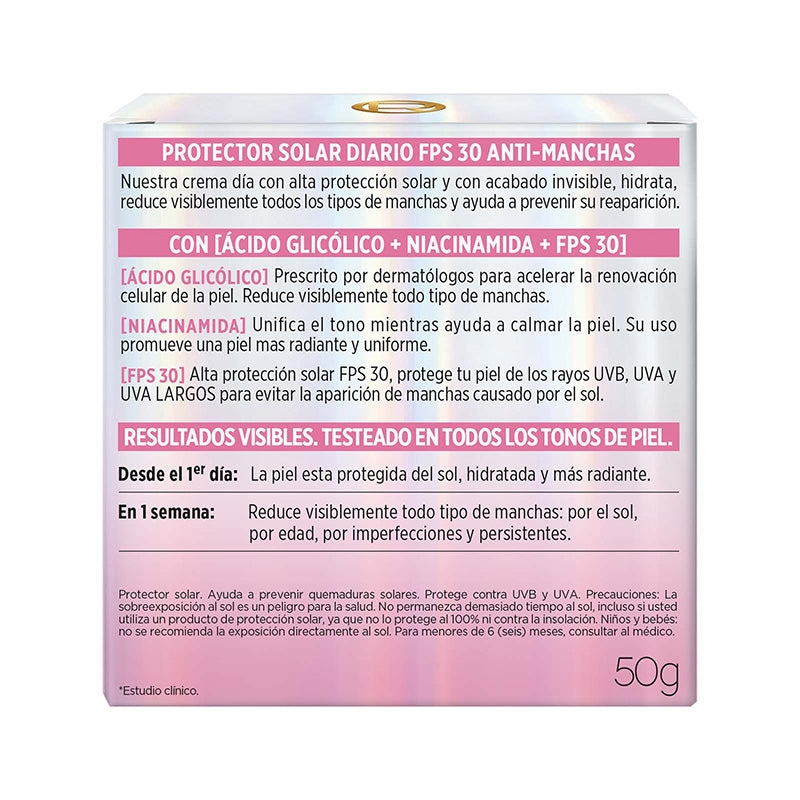 GLYCOLIC BRIGHT CREMA DÍA ANTI MANCHAS FPS30 50ML - LOREAL DERMO EXPERTISE