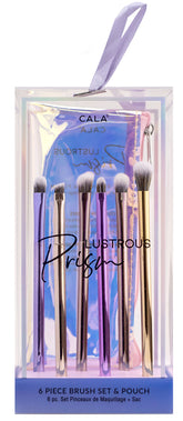 SET DE BROCHAS PARA OJOS CON COSMETIQUERA LUSTROUS PRISM - CALA