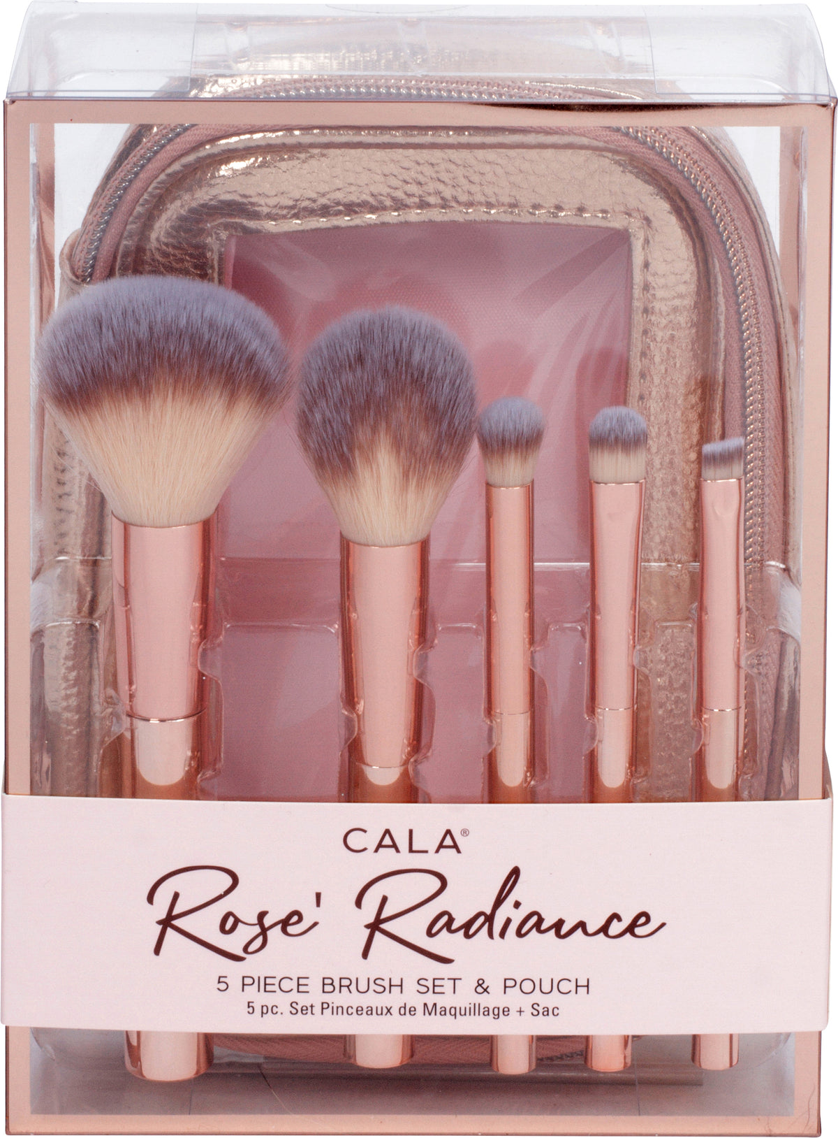 SET DE BROCHAS MINI CON COSMETIQUERA ROSE RADIANCE - CALA