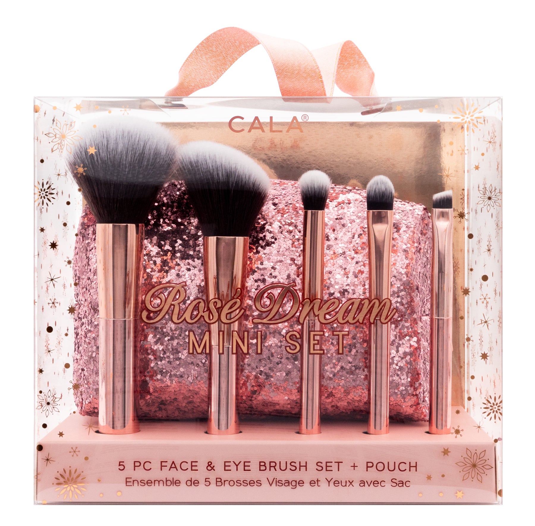 SET DE BROCHAS MINI CON COSMETIQUERA WINTER ROSE - CALA