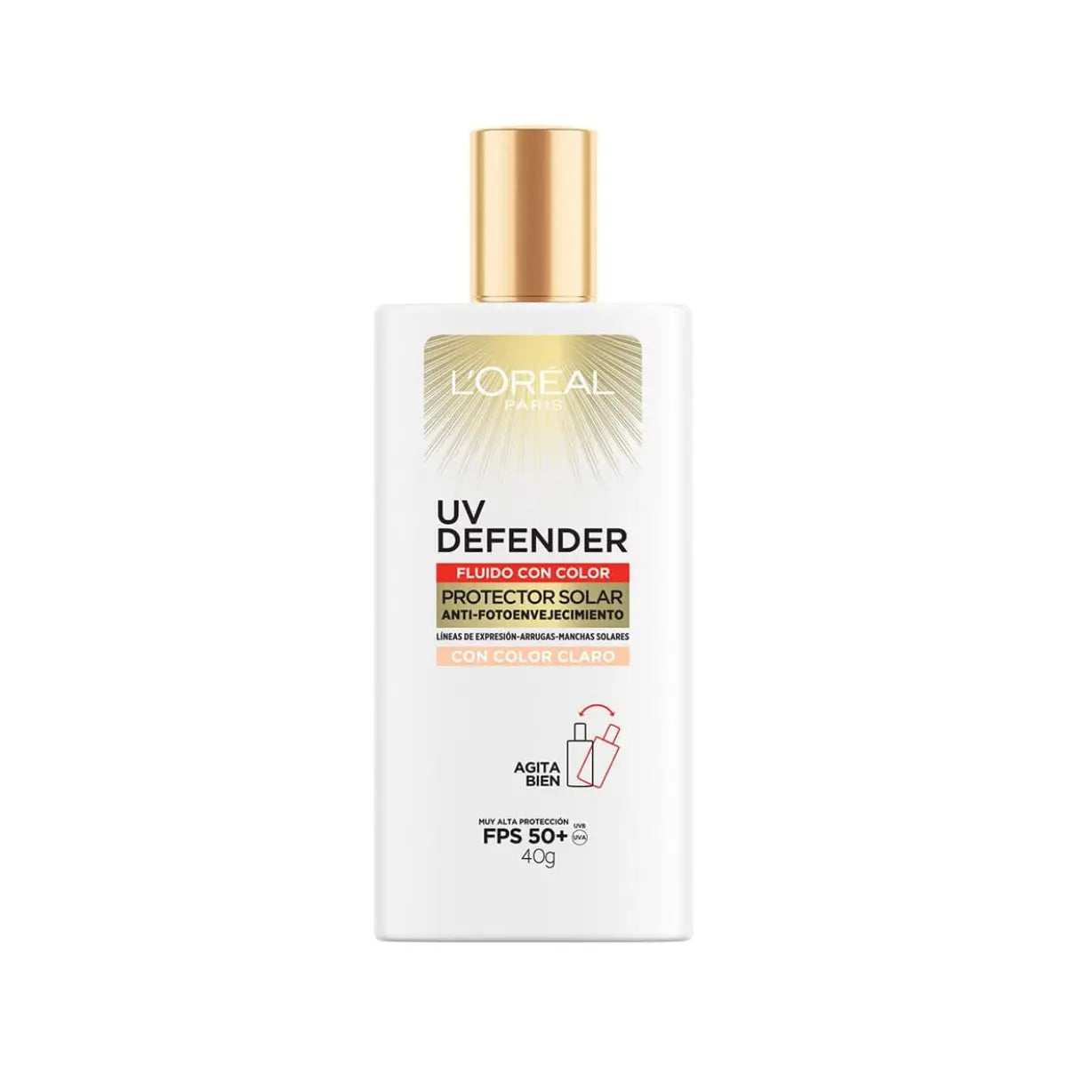 UV DEFENDER FLUIDO CON COLOR CLARO TOQUE SECO - LOREAL DERMO EXPERTISE