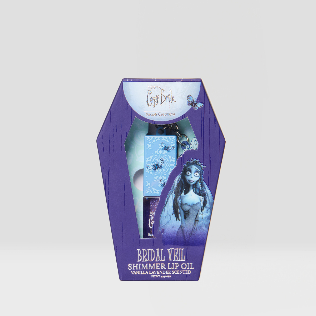 CORPSE BRIDE SHIMMER LIP OIL VANILLA LAVENDER BRIDAL VEIL - BEAUTY CREATIONS X TIM BURTONS