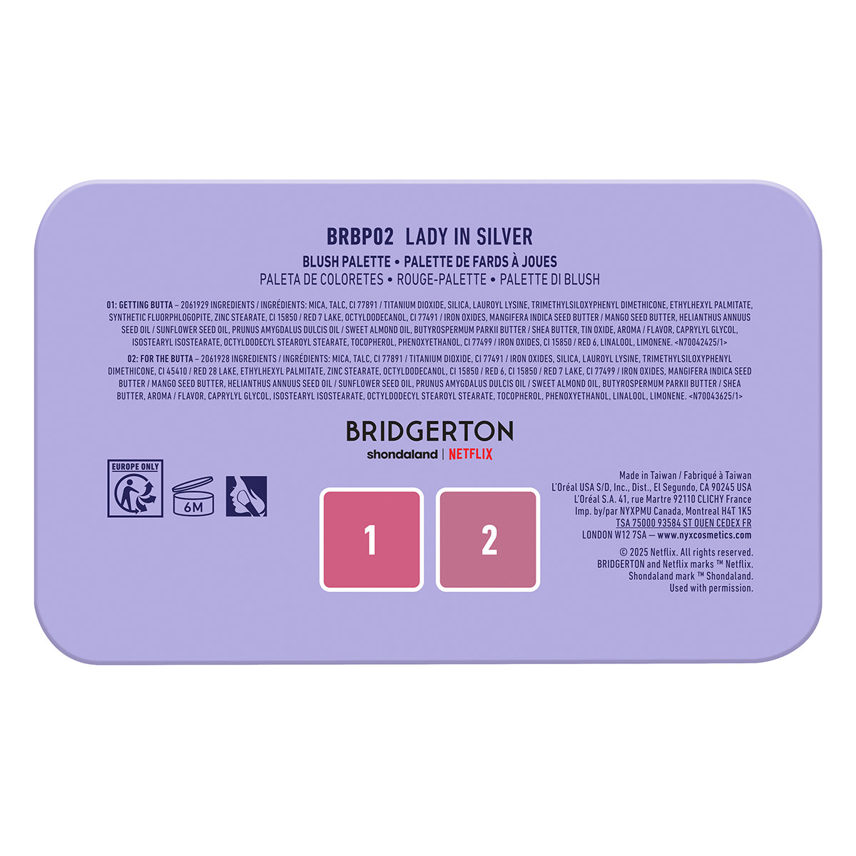 BRIDGERTON ROYAL BLUSH PALETTE - NYX