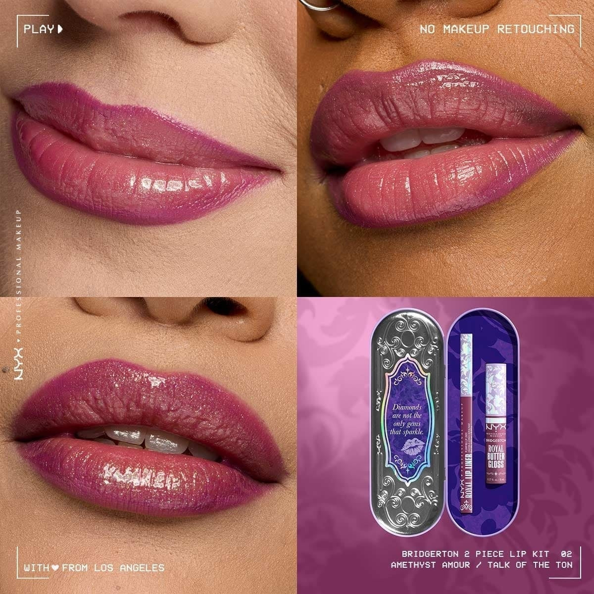 BRIDGERTON ROYAL TREASURES, KIT DE LABIOS 02 - NYX