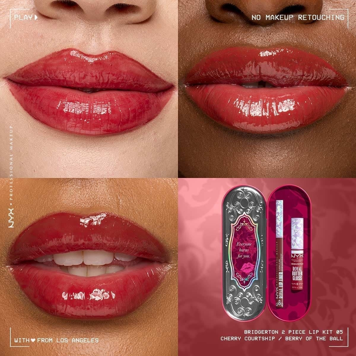 BRIDGERTON ROYAL TREASURES, KIT DE LABIOS 05 - NYX