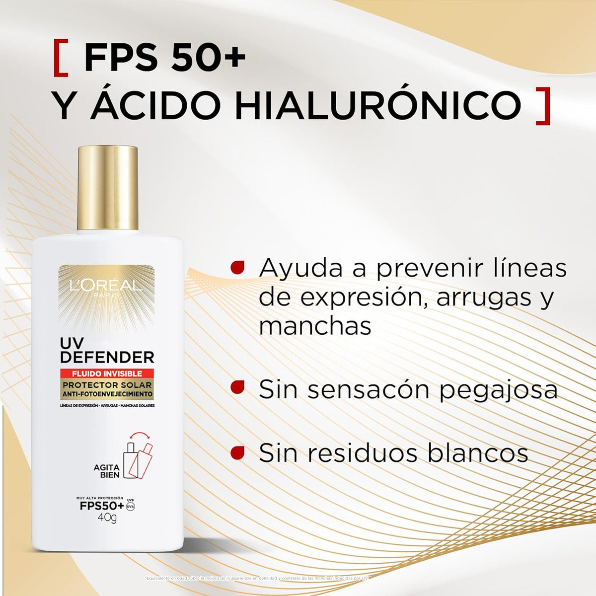 UV DEFENDER FLUIDO INVISIBLE ANTI ENVEJECIMIENTO - LOREAL DERMO EXPERTISE