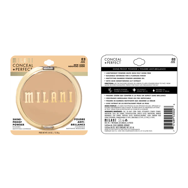 CONCEAL + PERFECTO SHINE PROOF POWDER - MILANI