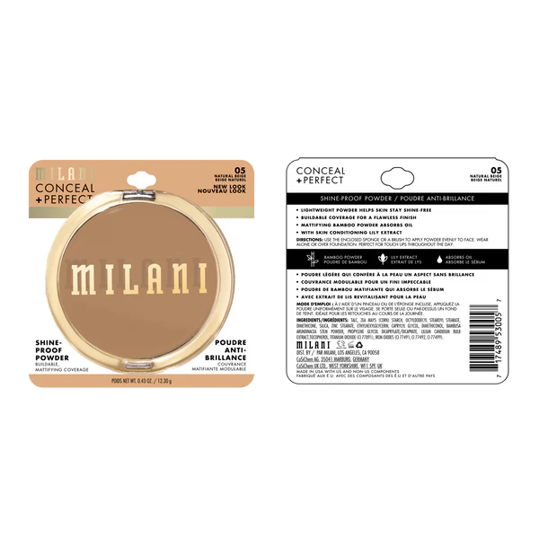 CONCEAL + PERFECTO SHINE PROOF POWDER - MILANI