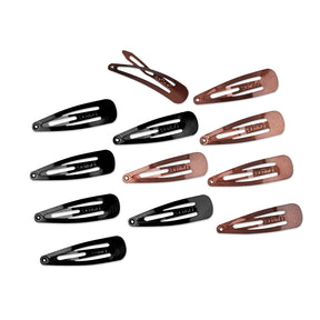 CLIPS PARA CABELLO CAFÉ Y NEGRO 12 PIEZAS - SCUNCI