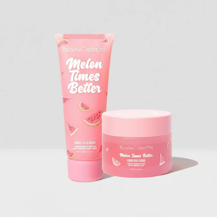 DUO CORPORAL CREMA + EXFOLIANTE MELON TIMES BETTER - BEAUTY CREATIONS
