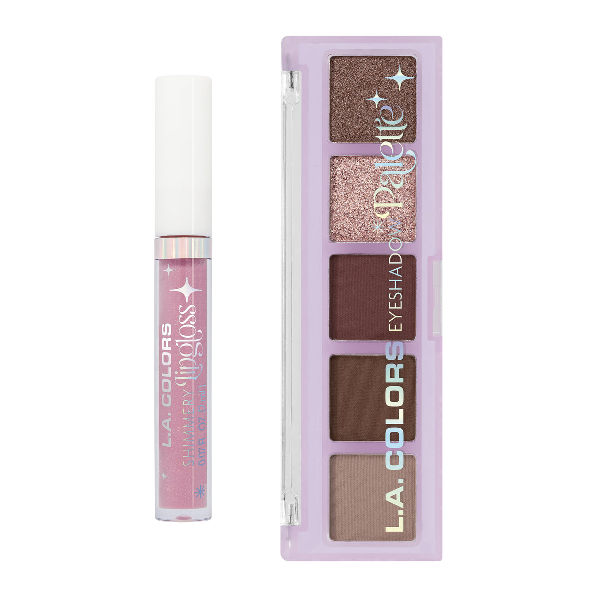 SET PALETA DE SOMBRAS Y LIPGLOSS FLIRTY - LA COLORS